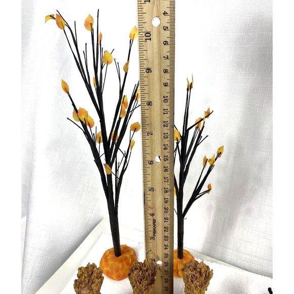 Dept 56 Halloween Village Accessories Set 52704 & Maple Burch Trees 52655 2 Sets - Picture 15 of 16